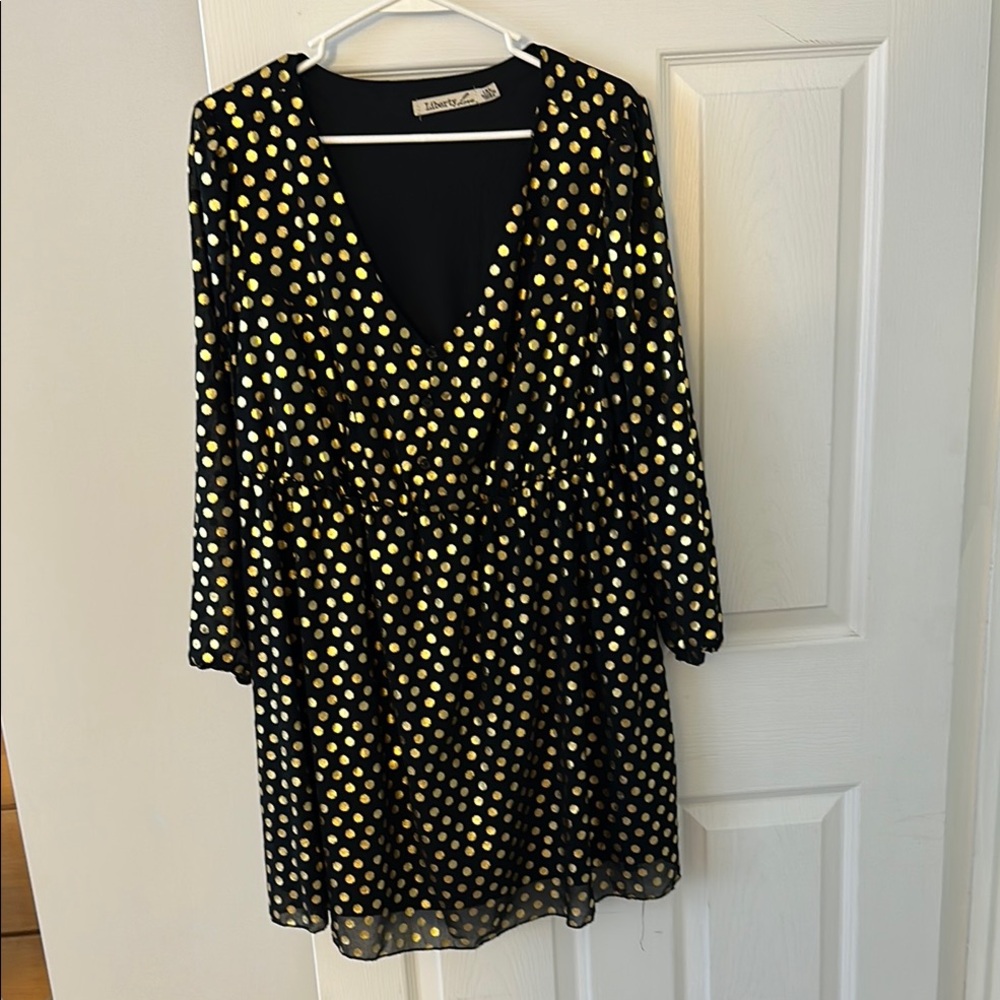 Black and Gold Polka Dot Dress